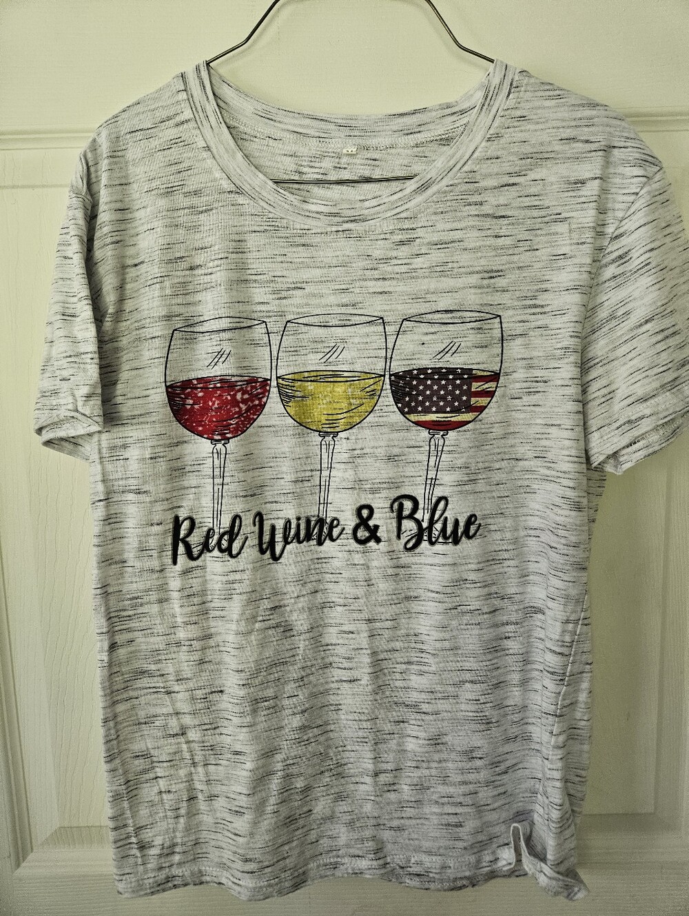 Red Wine & Blue Graphic Short Sleeve Tee - White